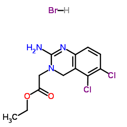 Ethyl-5,6-dichloro-3,4-dihydro-2(1H)imino quinazoline-3-acetate hydrobromide Structure