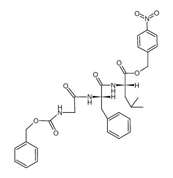 benzyloxycarbonylglycylglycyl-L-phenylalanyl-L-leucine p-nitrobenzyl ester结构式