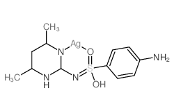 4-amino-N-(4,6-dimethyl-2H-pyrimidin-2-yl)benzenesulfonamide; silver(+1) cation structure