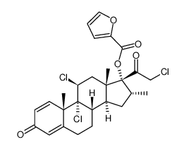 17α-hydroxy-16α-methyl-9α,11β,21-trichloro-1,4-pregnadiene-3,20-dione 17-(2'-furoate)结构式