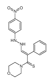 1-morpholino-3-(2-(4-nitrophenyl)hydrazinyl)-2-phenylprop-2-ene-1-thione结构式