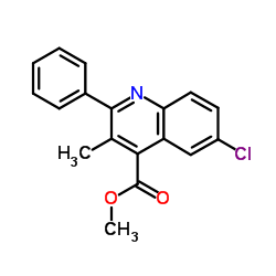 Methyl 6-chloro-3-methyl-2-phenyl-4-quinolinecarboxylate结构式