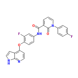 1-(4-氟苯基)-N-[3-氟-4-(1H-吡咯并[2,3-b]吡啶-4-基氧基)苯基]-1,2-二氢-2-氧代-3-吡啶甲酰胺图片