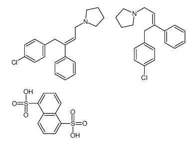 naphthalene-1,5-disulphonic acid, compound with 1-[4-(4-chlorophenyl)-3-phenylbut-2-enyl]pyrrolidine (1:2)结构式