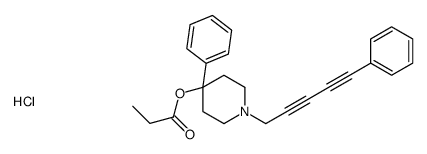 [4-phenyl-1-(5-phenylpenta-2,4-diynyl)piperidin-4-yl] propanoate,hydrochloride Structure