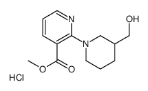 2-[3-(羟基甲基)-1-哌啶基]-3-吡啶羧酸甲酯盐酸盐结构式