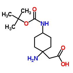 2-(1-amino-4-(tert-butoxycarbonylamino)cyclohexyl)acetic acid structure