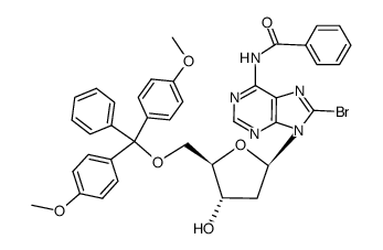 N-(9-{5-[bis(4-methoxyphenyl)phenylmethoxyphenyl]-4-hydroxytetrahydrofuran-2-yl}-8-bromo-9H-purin-6-yl)benzamide Structure