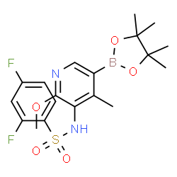 2,4-difluoro-N-(2-Methoxy-4-Methyl-5-(4,4,5,5-tetramethyl-1,3,2-dioxaborolan-2-yl)pyridin-3-yl)benzenesulfonamide结构式