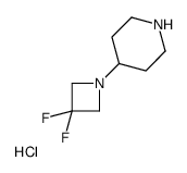 4-(3,3-difluoroazetidin-1-yl)piperidine,hydrochloride结构式