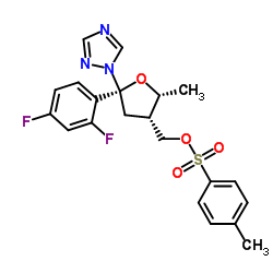 (5R-cis)-Toluene-4-sulfonic acid 5-(2,4-difluorophenyl)-5-(1H-1,2,4-triazol-1-yl)methyltetrahydrofuran-3-ylmethyl ester structure