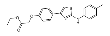 ethyl 2-[4-[2-[(4-methylphenyl)amino]-1,3-thiazol-4-yl]phenoxy]acetate structure