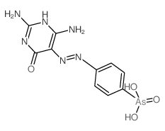 4-((2,4-diamino-6-hydroxy-5-pyrimidinyl)diazenyl)phenylarsonic acid Structure