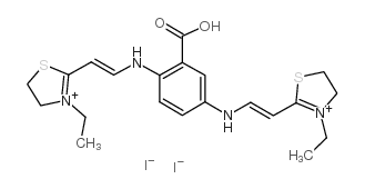 2,2'-[(2-carboxy-p-phenylene)bis(iminovinylene)]bis[3-ethyl-4,5-dihydrothiazolium] diiodide结构式