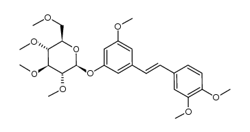 (2S,3R,4S,5R,6R)-2-(3-((E)-3,4-dimethoxystyryl)-5-methoxyphenoxy)-3,4,5-trimethoxy-6-(methoxymethyl)tetrahydro-2H-pyran结构式