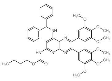 Pyrido[2,3-b]pyrazine-6-carbamic acid, 8-[(diphenylmethyl)amino]-2,3-bis(3,4,5-trimethoxyphenyl)-,butyl ester (8CI) Structure