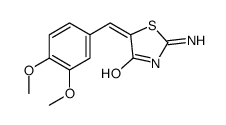 (5E)-2-Amino-5-(3,4-dimethoxybenzylidene)-1,3-thiazol-4(5H)-one Structure