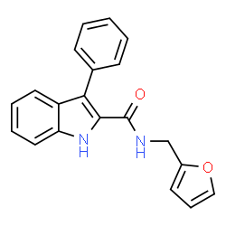 N-(2-Furylmethyl)-3-phenyl-1H-indole-2-carboxamide结构式