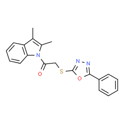 1-(2,3-dimethyl-1H-indol-1-yl)-2-[(5-phenyl-1,3,4-oxadiazol-2-yl)sulfanyl]ethanone Structure