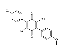 2,5-Dihydroxy-3,6-bis(4-methoxyphenyl)-2,5-cyclohexadiene-1,4-dione结构式