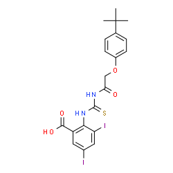 2-[[[[[4-(1,1-DIMETHYLETHYL)PHENOXY]ACETYL]AMINO]THIOXOMETHYL]AMINO]-3,5-DIIODO-BENZOIC ACID structure