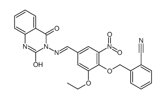 2-[[4-[(2,4-dioxo-1H-quinazolin-3-yl)iminomethyl]-2-ethoxy-6-nitrophenoxy]methyl]benzonitrile Structure