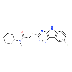 Acetamide, N-cyclohexyl-2-[(8-fluoro-2H-1,2,4-triazino[5,6-b]indol-3-yl)thio]-N-methyl- (9CI) picture