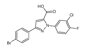 3-(4-BROMOPHENYL)-1-(3-CHLORO-4-FLUOROPHENYL)-1H-PYRAZOLE-5-CARBOXYLIC ACID结构式