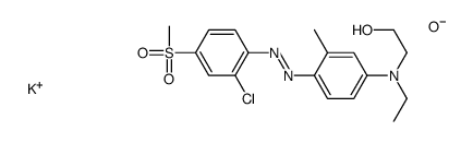 Sulfuric acid potassium 2-[[4-[[2-chloro-4-(methylsulfonyl)phenyl]azo]-3-methylphenyl]ethylamino]ethyl ester salt structure