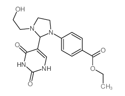 Benzoic acid,4-[3-(2-hydroxyethyl)-2-(1,2,3,4-tetrahydro-2,4-dioxo-5-pyrimidinyl)-1-imidazolidinyl]-,ethyl ester Structure