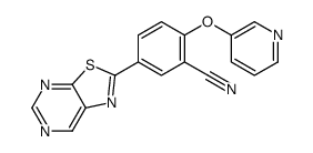 2-pyridin-3-yloxy-5-([1,3]thiazolo[5,4-d]pyrimidin-2-yl)benzonitrile结构式