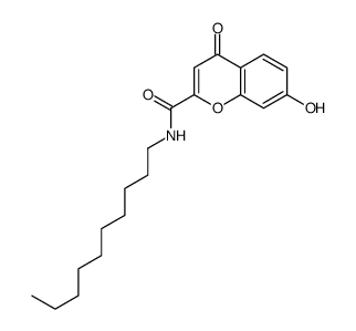 N-decyl-7-hydroxy-4-oxochromene-2-carboxamide结构式