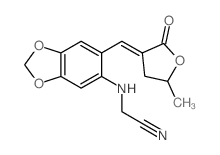 Acetonitrile,2-[[6-[(dihydro-5-methyl-2-oxo-3(2H)-furanylidene)methyl]-1,3-benzodioxol-5-yl]amino]- picture