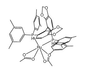 Diacetato{(R)-(+)-5,5'-双[二(3,5-二甲苯基)膦]-4,4'-双-1,3-苯并二氧杂环戊烯}钌(II) Ru(OAc)2 [(R)-dm-segphos®]结构式