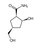 (+/-)-(1β,2β,4β)-3-hydroxy-4-hydroxymethylcyclopentanecarboxamide Structure