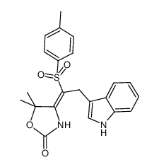 5,5-dimethyl-4-[2-(1H-indol-3-yl)-1-(p-toluenesulfonyl)ethylidene]oxazolidin-2-one Structure