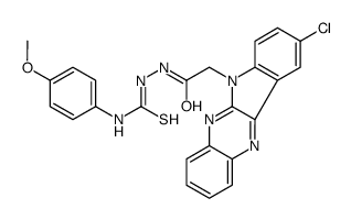 1-[[2-(9-chloroindolo[3,2-b]quinoxalin-6-yl)acetyl]amino]-3-(4-methoxyphenyl)thiourea Structure