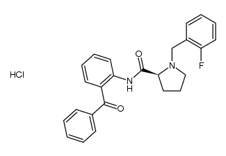 (S)-2-N-[N'-(2-fluorobenzyl)prolyl]aminobenzophenone hydrochloride Structure