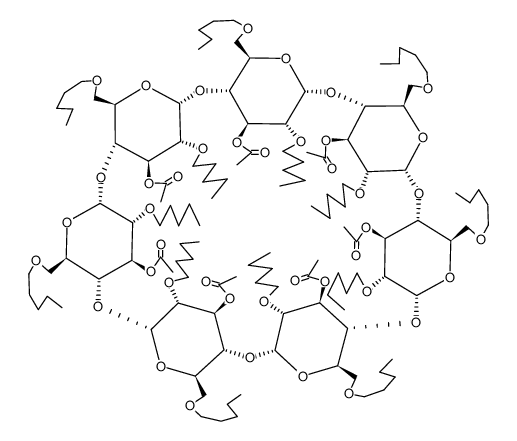 Heptakis-(2,6-di-O-pentyl-3-O-acetyl)-beta-Cyclodextrin Structure