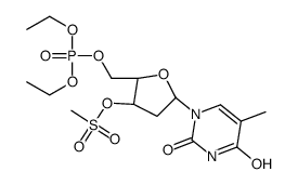 [(2R,3S,5R)-2-(diethoxyphosphoryloxymethyl)-5-(5-methyl-2,4-dioxopyrimidin-1-yl)oxolan-3-yl] methanesulfonate结构式