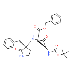 (3S)-3-[(tert-Butoxycarbonyl)amino]-4-oxo-4-[[(S)-3-benzyl-2-oxopyrrolidin-3-yl]amino]butyric acid benzyl ester Structure