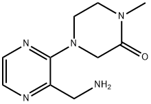2-Piperazinone, 4-[3-(aminomethyl)-2-pyrazinyl]-1-methyl- Structure