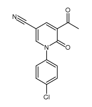 5-acetyl-1-(4-chlorophenyl)-6-oxo-1,6-dihydropyridine-3-carbonitrile结构式