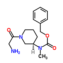 Benzyl [(3R)-1-glycyl-3-piperidinyl]methylcarbamate结构式