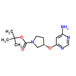 tert-butyl (3S)-3-(6-aminopyrimidin-4-yl)oxypyrrolidine-1-carboxylate Structure