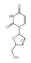 2,4(1H,3H)-Pyrimidinedione,1-(2,3-anhydro-b-D-lyxofuranosyl)- Structure