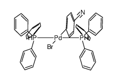 trans-[{p-(CN)C6H4}PdBr(PPh3)2]结构式