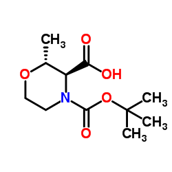 (2R,3S)-4-(tert-Butoxycarbonyl)-2-methylmorpholine-3-carboxylic acid Structure