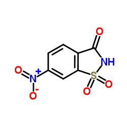 6-硝基-1,2-苯并异噻唑啉-3-酮1,1-二氧化物结构式