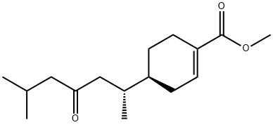 (S)-4-[(R)-1,5-Dimethyl-3-oxohexyl]-1-cyclohexene-1-carboxylic acid methyl ester structure